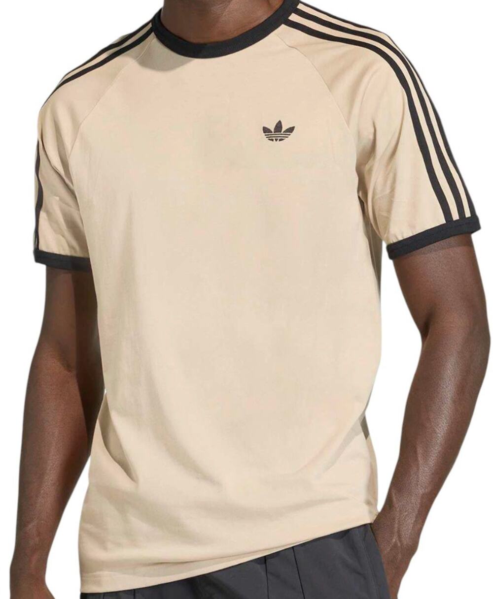 NWT adidas Originals 3 Stripe t-shirt in beige XL Black